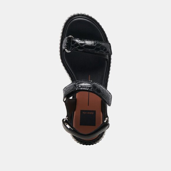 NEW DOLCE VITA Leather Debra Sandals midnight black for women 254 3M2T - Picture 7 of 13